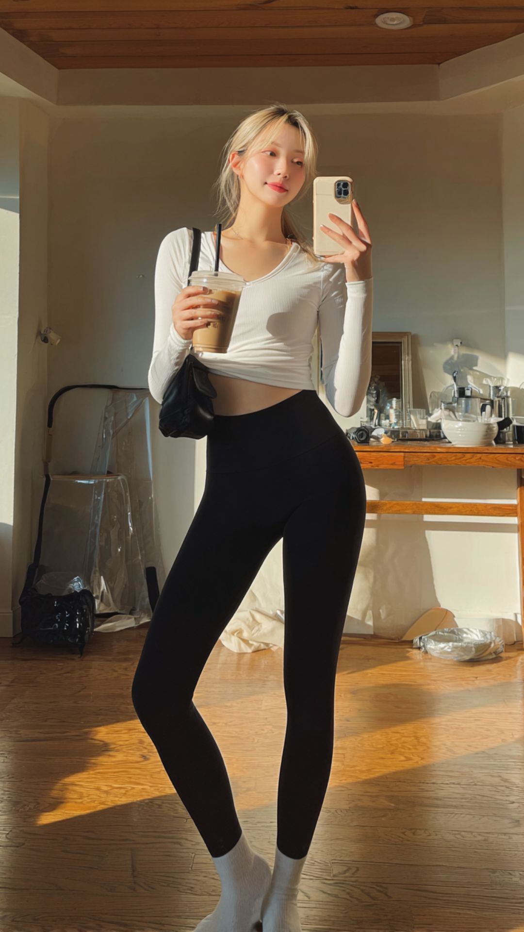 Center phone screen with another person's face